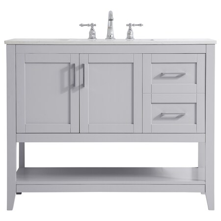 Elegant Decor 42 Inch Single Bathroom Vanity In Grey, 714644 VF16042GR